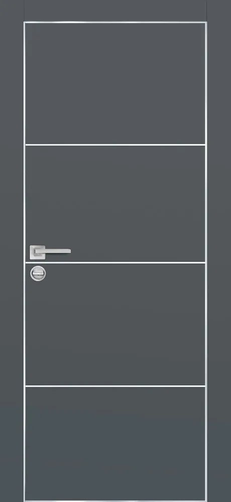 Фото Межкомнатная дверь PX-2  AL кромка с 4-х ст. Графит матовый